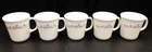 Vintage Corelle Corning Gray Floral Ribbon Bouquet Coffee Mug Tea Cup SET OF 5