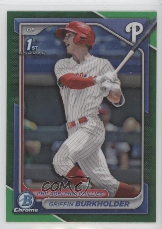 2024 Bowman Draft Chrome Green Refractor /99 Griffin Burkholder #BDC-60