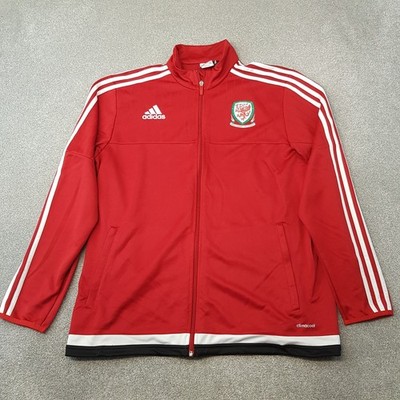 Adidas Wales Track Jacket Large Red Football Training Climalite 2016/17 Cymru