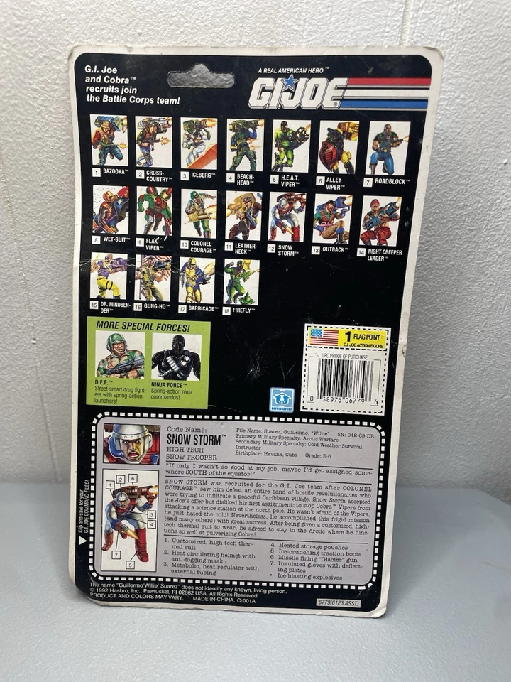 1993 Hasbro GI Joe Series 12 Battle Corps #12 Snow Storm Blue Variant Sealed - Image 4 of 4