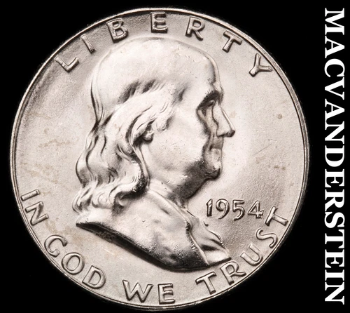 1954-S Silver Franklin Half Dollar - Ch Gem Brilliant Unc++++  Lustrous  #i829