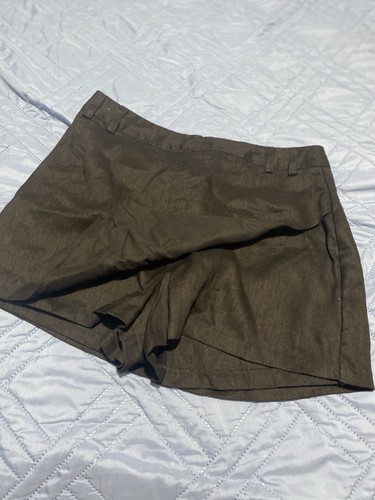 ASTER BLACK LINEN SKORT pantaloncino donna taglia 14 cintura cerniera passanti pantaloncini nascosti - Foto 5 di 10