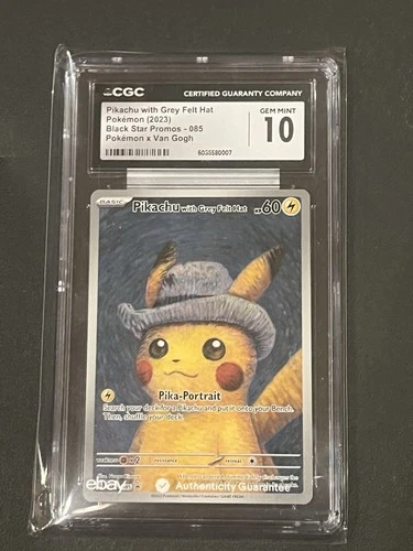 POKEMON CGC 10 2023 Pikachu with Grey Felt Hat SVP 085 Promo Van Gogh !