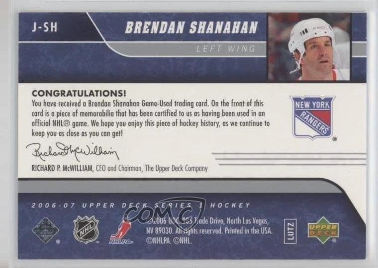 2006-07 Upper Deck UD Game Jersey Brendan Shanahan #J-SH HOF - Image 2 of 2
