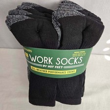 All Weather Performance Men Work Socks 10 Pairs Cotton Shoe Size 6-12.5 No Sweat