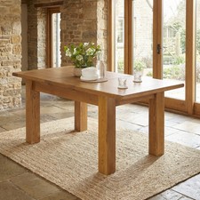Extending Dining Table Rustic Oak Medium Kitchen Seating Furniture