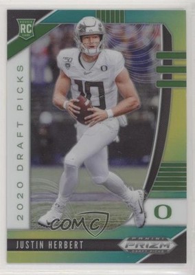 2020 Prizm Draft Picks Rookies Green & Yellow /249 Justin Herbert Rookie RC l0q