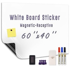 Large Magnetic Dry Erase Whiteboard Paper 60" x 40" Adhesive White Board for ...