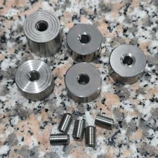 5 Shrewd Archery Tungsten and Steel Weights Silver, 17 ounces total, 1" Diameter