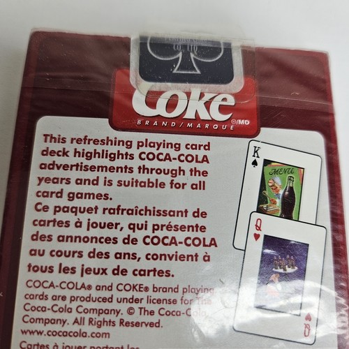 Vintage Ice Cold Coca Cola Sold Here Bicycle Brand Playing Cards New Sealed - Picture 6 of 9