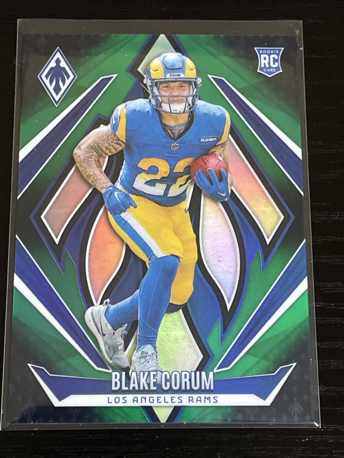 2024 Panini Phoenix - Rookies Blake Corum #158 Green Fade 10/199 (RC)