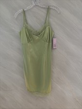 Wild Fable Y2K Junior s 14 Green Adjustable Strap Lace V-Neck Slip Dress New