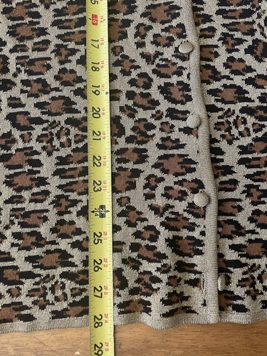 Saks Fifth Avenue Salon Z Leopard Cardigan Tank Sweater Set Metallic 1X Italy - Picture 15 of 15