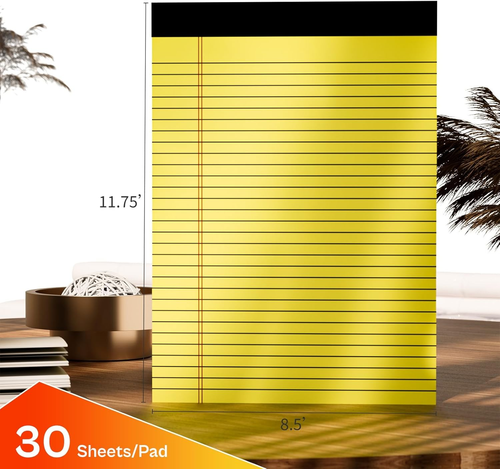 Yellow Legal Pads 8.5 X 11 Note Pads Wide Ruled 2 Pack, Notepad 8.5 X 11 Inch Ca - Picture 2 of 12