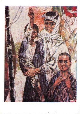MueLLER E. by artist litho Algerian mother 