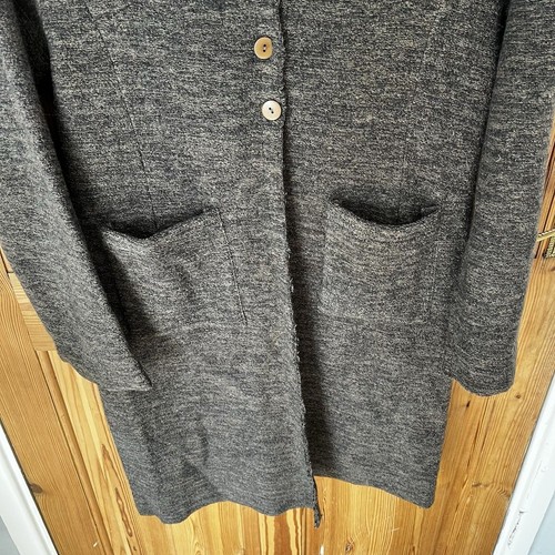 Adini Womens Knit Cardigan Size Large Silk Wool Long Collar Boho Lagenlook - Picture 8 of 16
