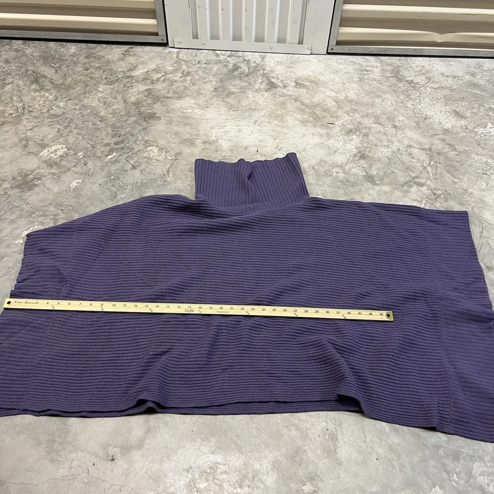 Eileen Fisher Sise M/L Oversize Purple Yak Wool Cape Poncho Cowl Turtleneck - Image 3 of 4