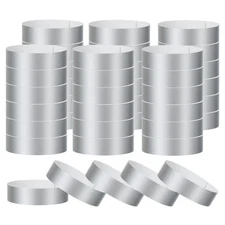 200 Pack Paper Wristbands for Events, Neon Party Concert Wrist Bands Silver