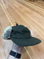 Filson Double Mackinaw Shearling Wool Cap M USA Made Olive Trapper Hat Medium
