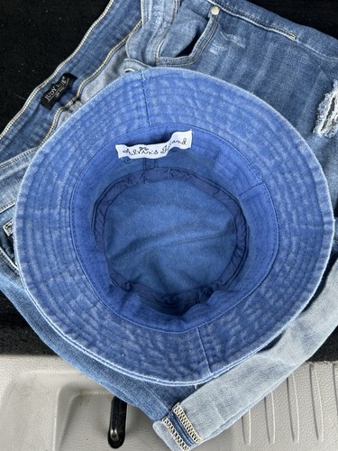 Destin FL Embroidered Dolphin Denim Bucket Hat Kids - Picture 4 of 4