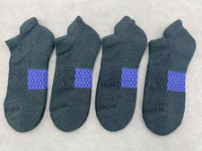 4 Pairs Bombas Men's Solid Performance Ankle Socks Size Large 9-13 Dark green