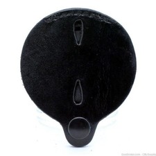 Round Duty Badge Holder Black Leather Clip-On Gould  Goodrich