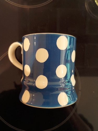 Whittard of Chelsea Handpainted Spotty Blue White Mug Dishwasher Microwave Safe - Picture 2 of 11