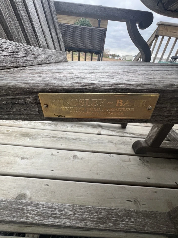 Kingsley Bate 72” X 37” Teak Table With Four Chairs High End At Great Price - Image 2 of 4