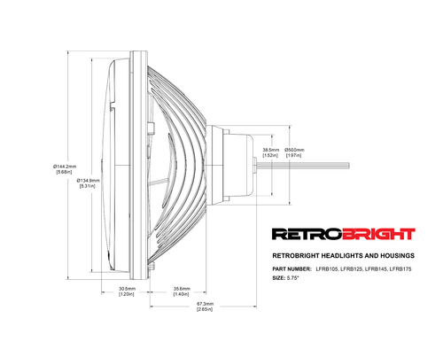 Holley RetroBright LFRB125 Hi Low LED Headlight 5.75 in Classic White (3000K) - Picture 10 of 12