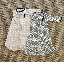 Set of 2 Multicolor Patterned Baby Sleeping Bags with Zipper
