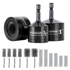 Copper Pipe Cleaning Brush Set 1/2'' 3/4'' 1'' Drill Attach Copper Fitting Cl...