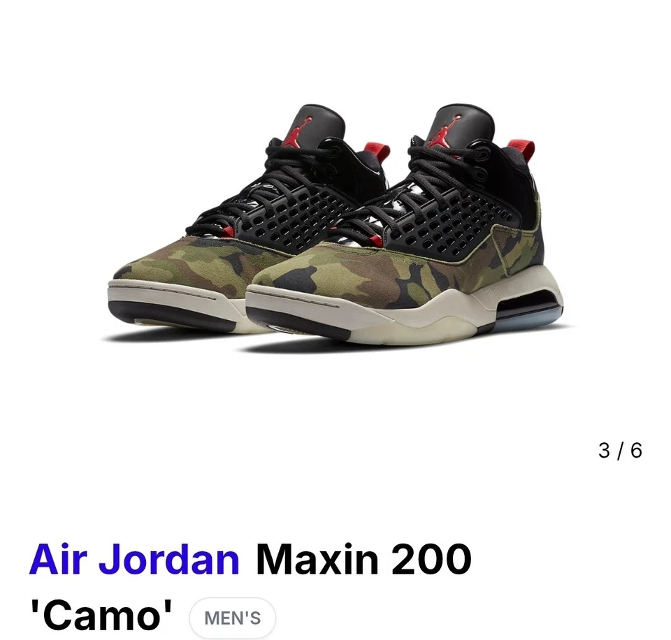 Air Jordan Jordan Maxin 200 Camo CD6107-200 Tamanho 10.5 Basquete Novo Com Caixa - Imagem 3 de 4