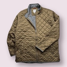 New Men  s Peter Millar Suffolk Quilted Zip Up Jacket Brown Sz XL Travel Coat