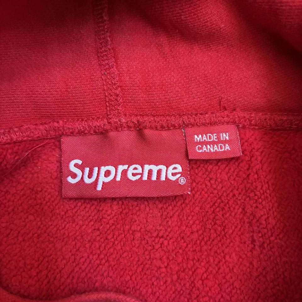 Felpa con cappuccio Supreme Box logo taglia L rosso viola FW17 streetwear - Immagine 4 di 4