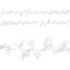 Twin Pack of 1.7m Christmas Glitter Sparkly Festive Winter Hanging Leaf Garland