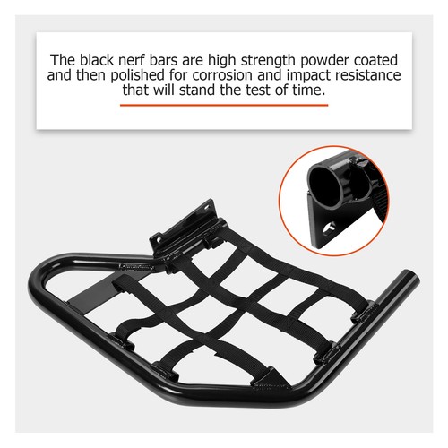 Nerf Bars For Yamaha Raptor 700 YFM 700 YFM700R Black W/ Black Net All Years - Picture 6 of 17
