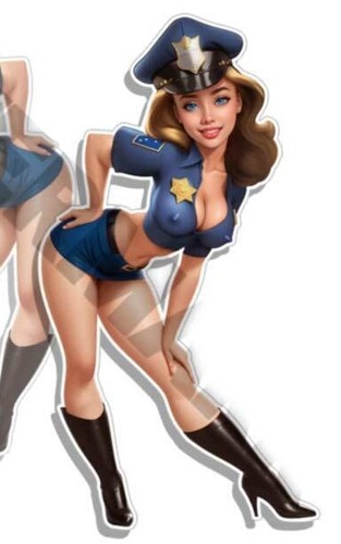 Calcomanías de arte de nariz pegatina bandera niña policía travieso Hottie C36065 - Imagen 3 de 4