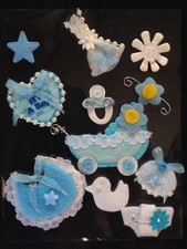 11 Baby Boy embellishments Scrapbooks Cards shower babies Boys Favors