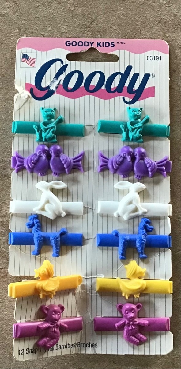 VTG GOODY SNAP TIGHT KIDDIE BARRETTES NEW IN PACKAGE 12 COUNT