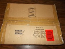 New in Box Black Utility Cart PIUC108 3 Shelves on Rollers