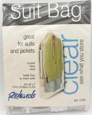 Clear Vinyl Garment Bag Clothes Suit Dress Hanging Dust Cover
