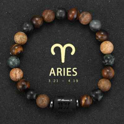 Sternzeichen Naturstein Armband Herren Damen
