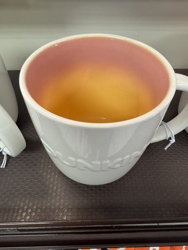 Dunkin Donuts logo Pink ombre Coffee Tea mug 20 Oz Valentines - Picture 2 of 4