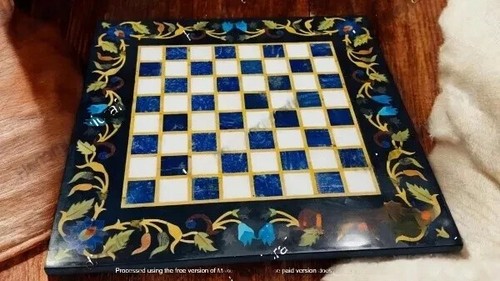 Elegant antique marble & Lapis chess set with marble chess Board Only Gifts Him - Picture 5 of 5