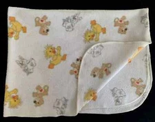 Vtg Little Suzy's Zoo Gerber Witzy Duck Duckling Baby Blanket RARE FLAW READ