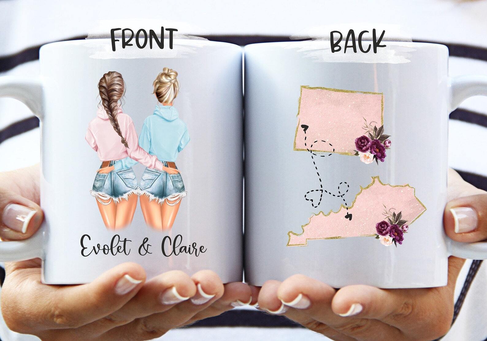 Custom State To State Mug Custom Best Friend Mug Personalized Best Friends Gift