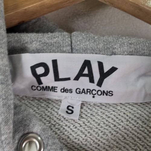 Comme des Garcons play womens jumper hoodie size S grey long sleeve cotton110137 - Picture 4 of 12