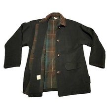Vintage Coat Women S Black Wool Corduroy Collar Plaid Lined Flap Zip Pocket Usa