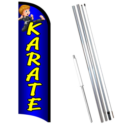 KARATE Premium Windless  Feather Flag Bundle (Complete Kit) OR Optional Replacem