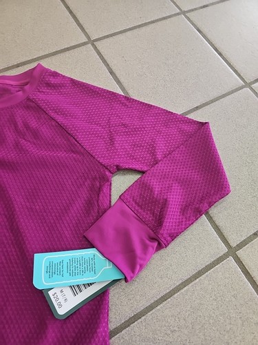 NWT Girls Size M(7/8) MTA Sport Magenta Purple Textured Long Sleeve Active Top - Picture 2 of 8